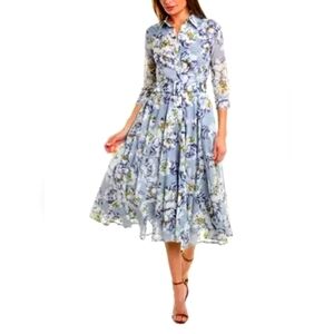 Samantha Sung Avenue Women Shirtdress Floral Blue